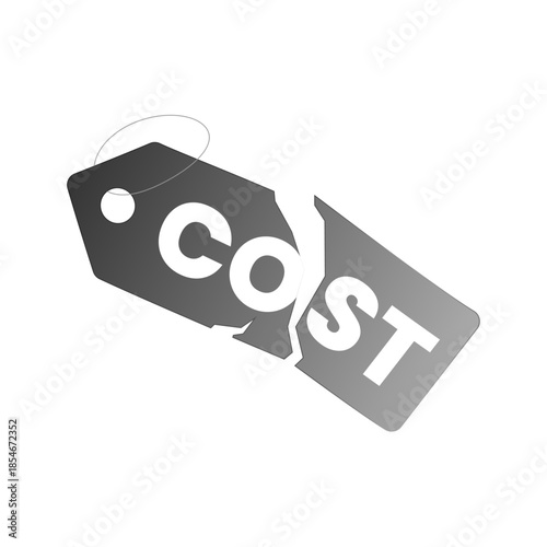 illustration of torn price tag with ripped cost text. no cost, free service, zero fee, cost removed concept. for marketing promotion, pricing strategy, free offer, subscription plans, financial