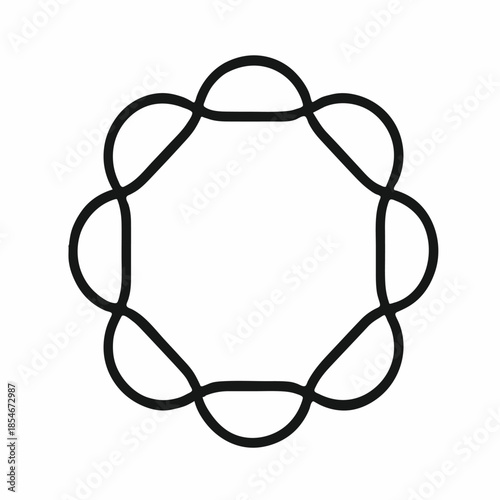 Print   Rounded Geometric Circle Frame – Minimalist Vector Icon with Smooth Interconnected Circles, Pixel-Perfect Paths for Print & Web