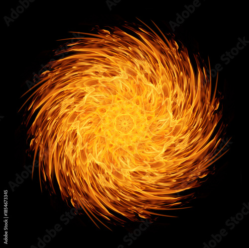 Abstract Fire flame on black background