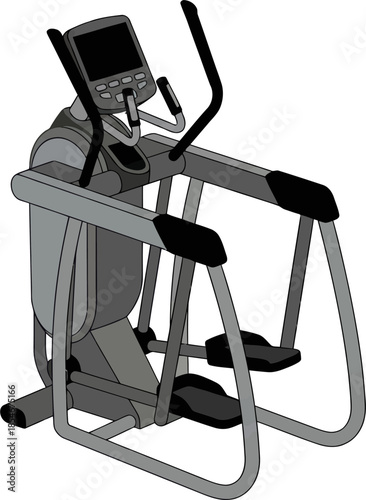 Elliptical trainer machine for fitness workout vector illustration