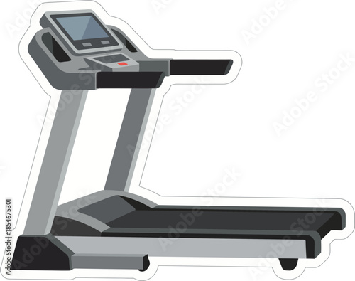 Modern treadmill machine for fitness exercise vector illustration