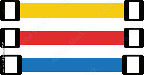 Set of colorful fitness resistance bands vector illustration