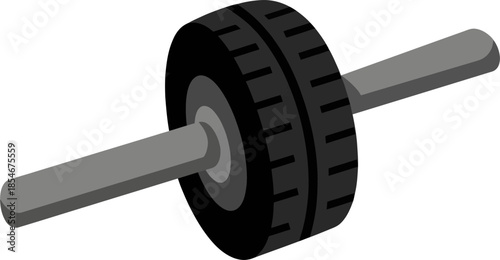 Abdominal roller exercise wheel for fitness vector illustration