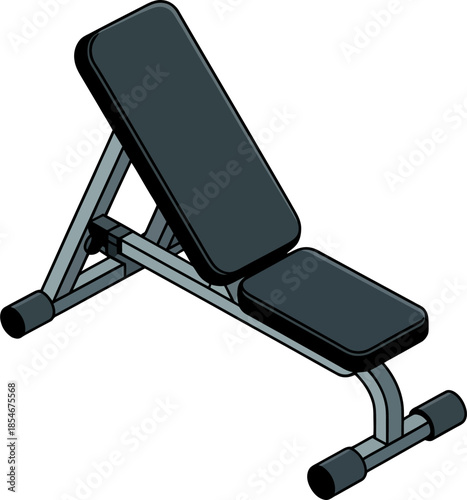 Adjustable weight bench for home gym vector illustration
