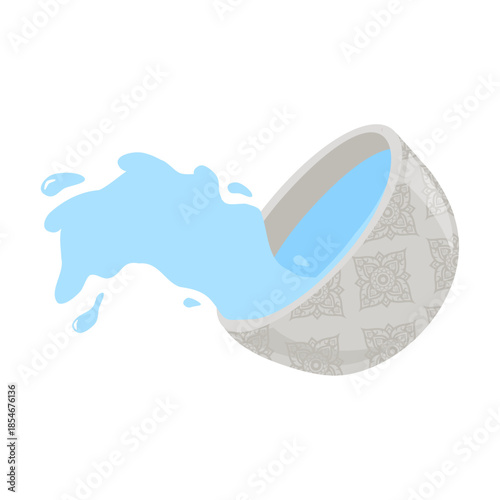 Bowl Pouring Water Illustration
