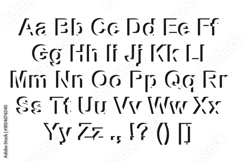 Stylish serif alphabet typeface set displaying uppercase and lowercase letters. Elegant typography design suitable for editorial, branding, logo design, and modern print projects.