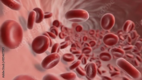 Wallpaper Mural Medical Animation of Red Blood Cells Flowing Through Artery – AI Generated Torontodigital.ca