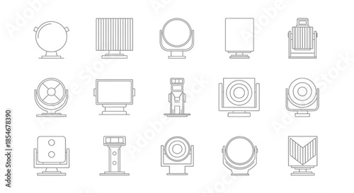 Collection of modern home appliances