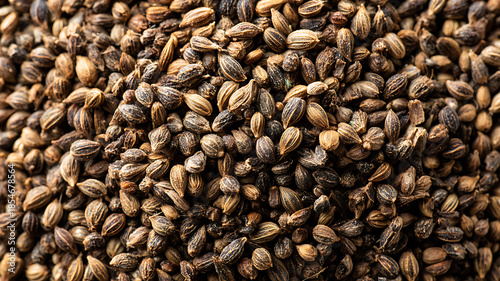 Celery seeds packed in a seamless spice background