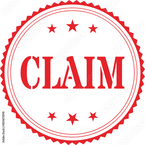 Red rubber claim stamp icons vector for insurance use