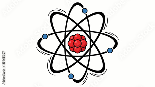 Simplified Atom Diagram with Nucleus and Electron Orbits for Chemistry Education, Atomic Structure Learning, and STEM Classroom Posters