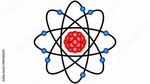 Simplified Atom Diagram with Nucleus and Electron Orbits for Chemistry Education, Atomic Structure Learning, and STEM Classroom Posters
