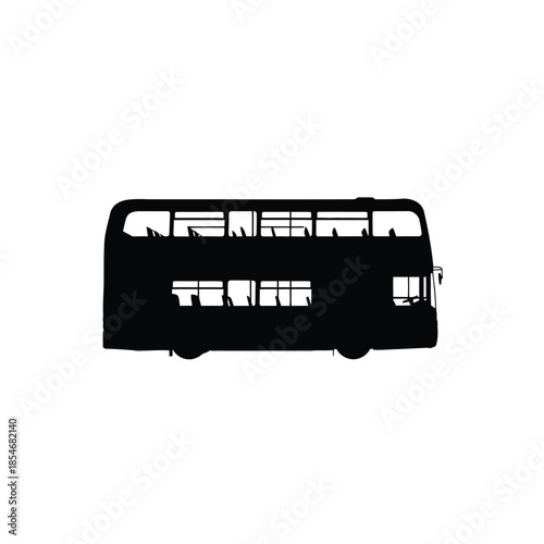 Black and white vintage bus illustration
