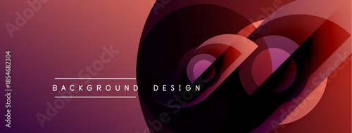 Abstract gradient background. Circular shapes overlap creating dynamic visual effect. Text reads background design. Modern, vibrant colors present.