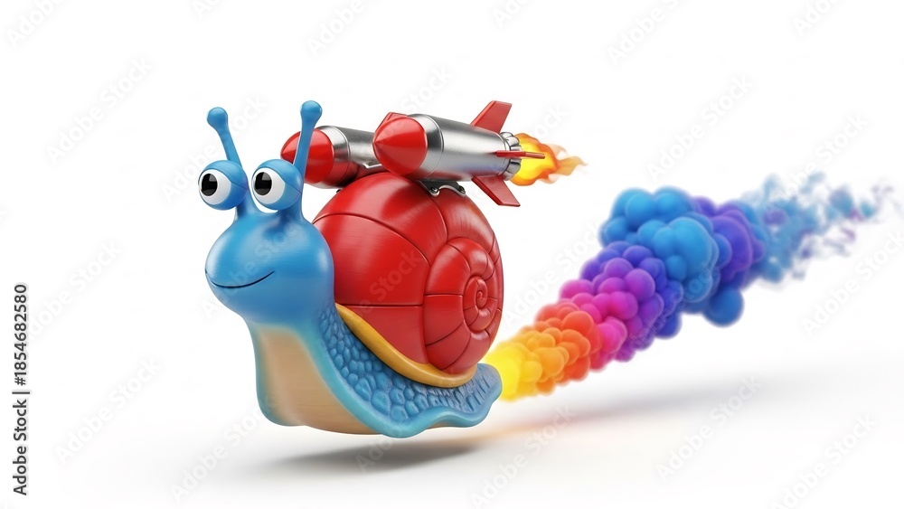 Fototapeta premium Speed Snail Zooming Powerfully Ahead with Creative Flair