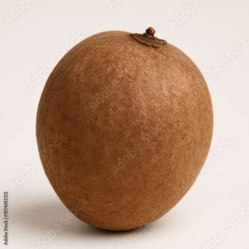 Close-up of a single ripe longan fruit, showcasing its brown outer shell.