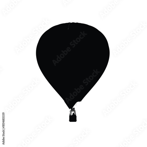 Black hot air balloon silhouette
