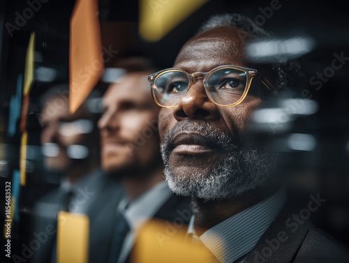 A diverse team of professionals collaborates on a strategic planning session.