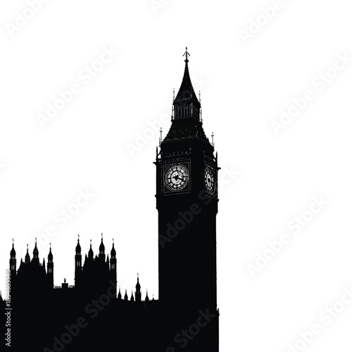 Silhouette of big ben clock tower