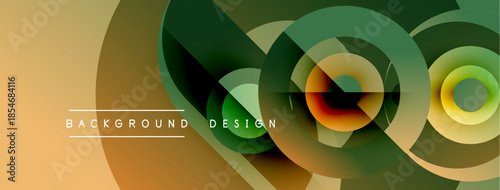 Abstract layers create dynamic visual effect. Gradient colors blend, forming circular patterns. Modern design element for backgrounds.