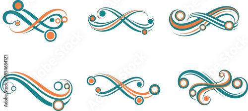 Decorative ornamental swirls set