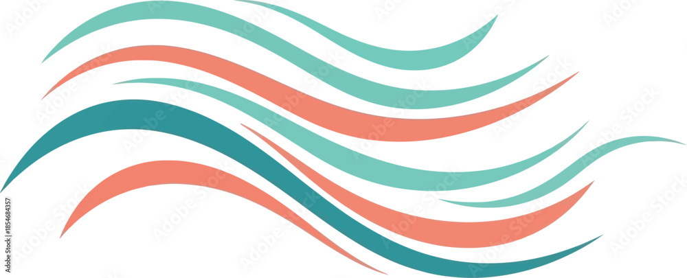 Fototapeta premium Abstract waves colored flowing lines modern design
