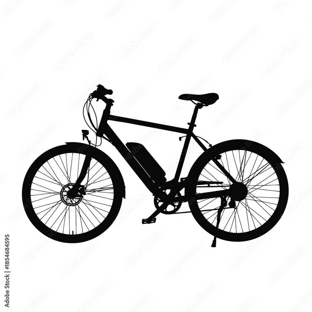 Fototapeta premium Black electric bike silhouette