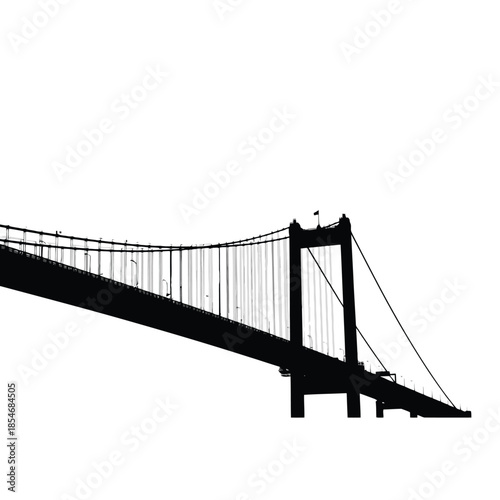 Black and white bridge silhouette