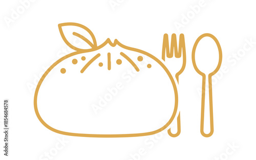 vegetable bun food meal line icon graphic. vegetable bun food meal symbol. isolated outline icon black illustration