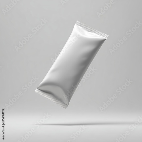 Floating Blank White Sachet Mock-up