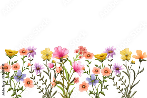 Flower watercolor frame for wedding, birthday, card, background, invitation, wallpaper, sticker, decoration etc.
