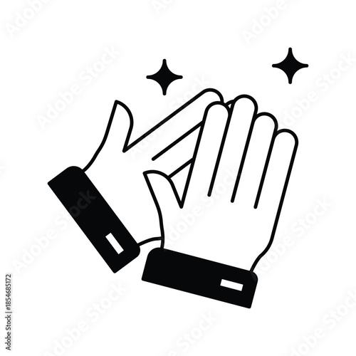 Praise icon with white background vector stock illustration