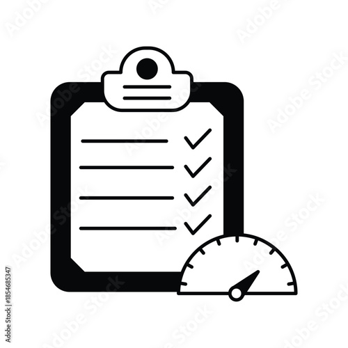 Performance Report icon with white background vector stock illustration