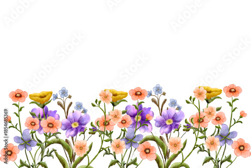 Flower watercolor frame for wedding, birthday, card, background, invitation, wallpaper, sticker, decoration etc.
