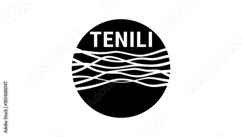 Tenili cheese symbol, black isolated silhouette