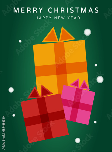 Christmas and New Year holiday card winter social media stories template GIFT