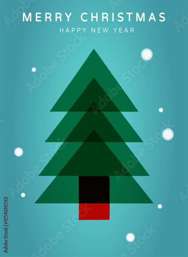 Christmas and New Year holiday card winter social media stories template TREE