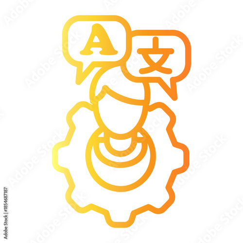 translator Line Gradient Icon