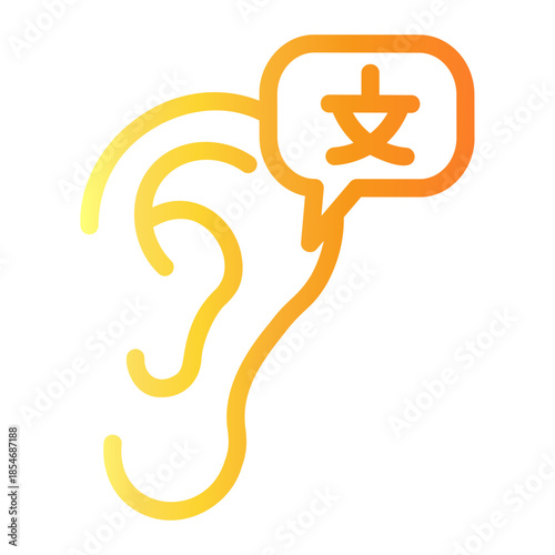 understanding language Line Gradient Icon