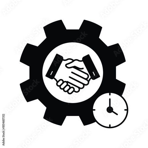 Part Time Job icon with white background vector stock illustration