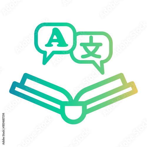 language book Line Gradient Icon
