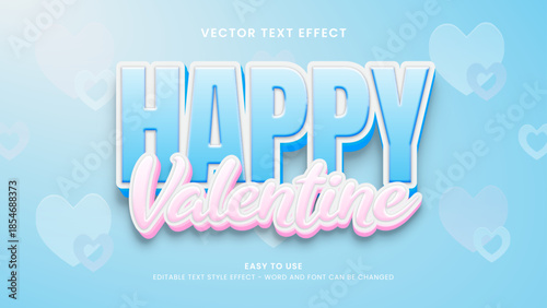 happy valentine editable text effect 3d