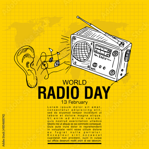 World Radio Day, poster and banner