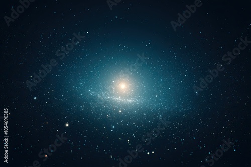 Glowing celestial body surrounded by sparkling stars in dark space