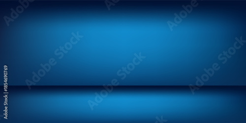 Simple blue background, abstract wall studio room, can be used to present abstract simple modern