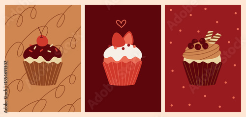 3 Types of Cute Cupcake Art Sets