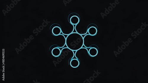 Abstract Neon Design with Blue Lines on a Dark Background for Modern Art