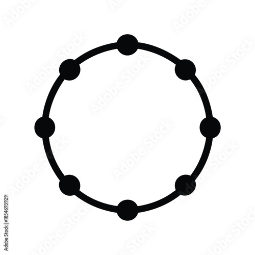 A Circular Network of Interconnected Nodes Depicting Conceptual Connectivity and Collaboration