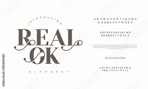 Elegant luxury alphabet font logo. Typography modern classic lettering serif italic fonts decorative wedding vintage retro logos. vector illustration