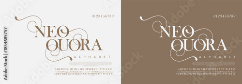 Luxury alphabet letters font. Typography elegant wedding classic lettering serif fonts decorative vintage retro concept. vector illustration